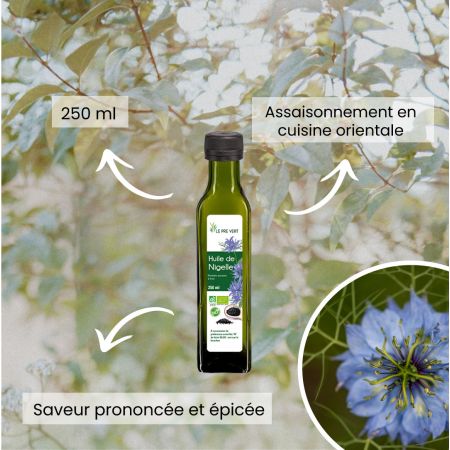 Huile de Nigelle – Huile végétale BIO – Assaisonnement en cuisine orientale